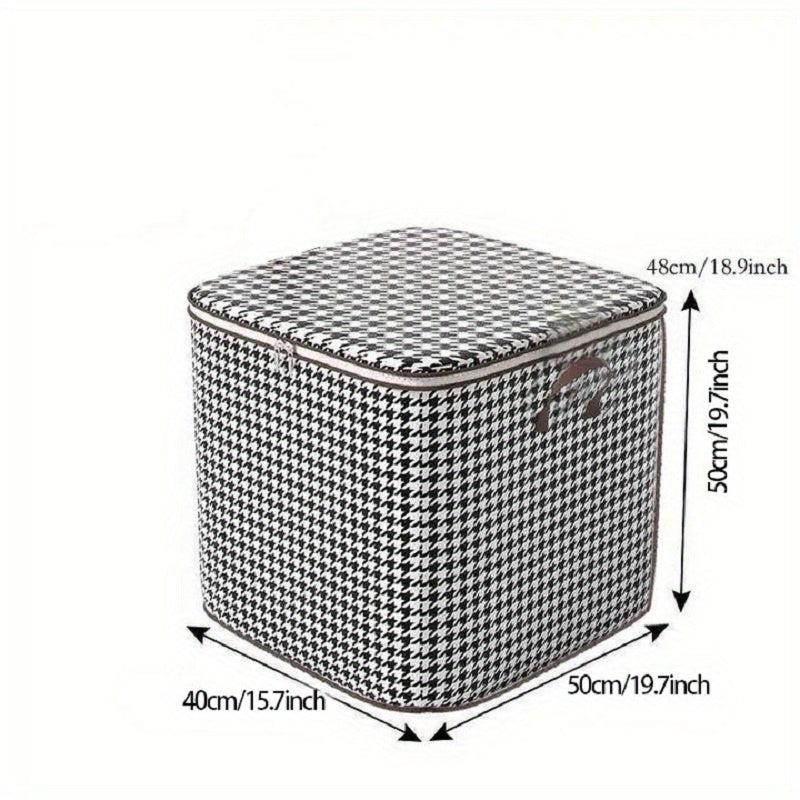Houndstooth Pattern Storage Bag Waterproof Cotton Quilt Home Organiza