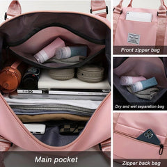 Waterproof Portable Travel Duffle Bag Dry Wet Separation Sports Bag