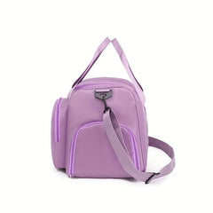 Large Capacity Duffle Bag Solid Luggage Handbag, Sports Bag
