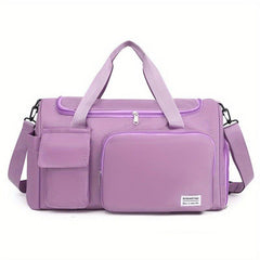 Large Capacity Duffle Bag Solid Luggage Handbag, Sports Bag