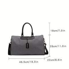 Houndstooth Pattern Sports Bag Large Capacity Duffle Gym Bag