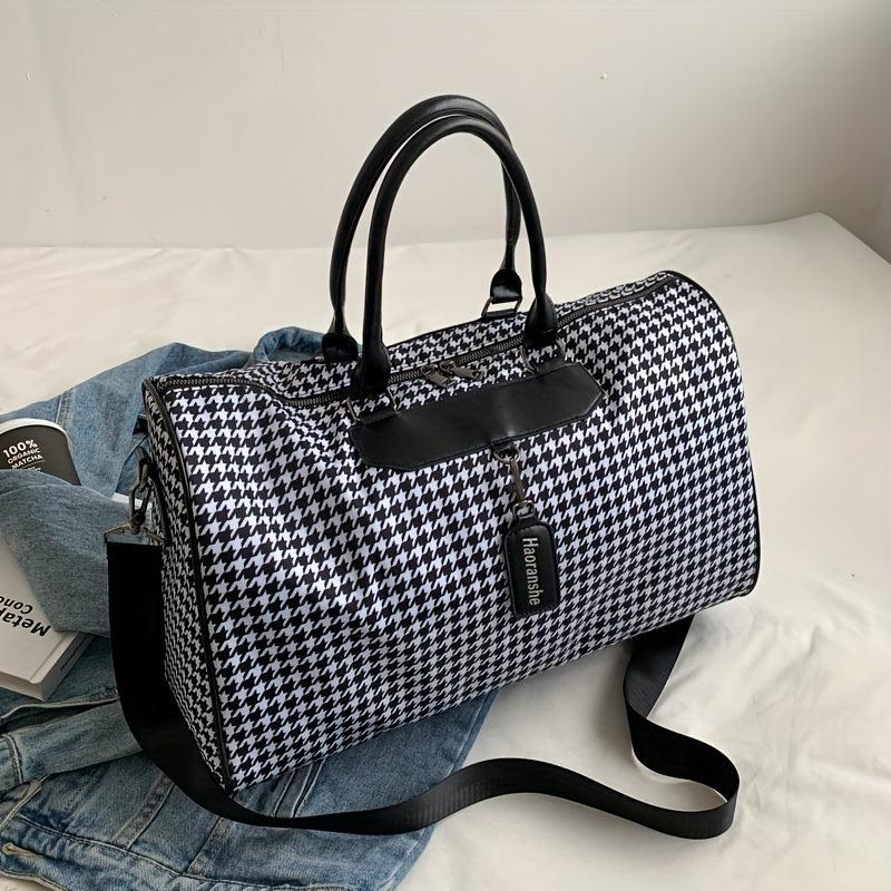 Houndstooth Pattern Sports Bag Large Capacity Duffle Gym Bag