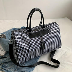 Houndstooth Pattern Sports Bag Large Capacity Duffle Gym Bag