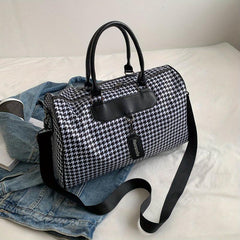 Houndstooth Pattern Sports Bag Large Capacity Duffle Gym Bag
