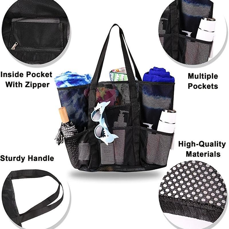 Mesh Beach Handbag Large Capacity Shoulder Bag for Outdoor & Pool