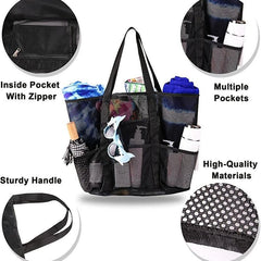 Mesh Beach Handbag Large Capacity Shoulder Bag for Outdoor & Pool
