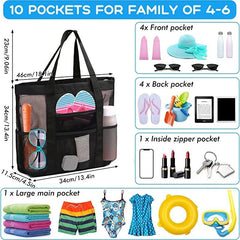 Mesh Beach Handbag Large Capacity Shoulder Bag for Outdoor & Pool