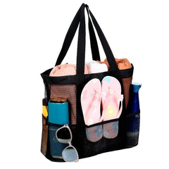 Mesh Beach Handbag Large Capacity Shoulder Bag for Outdoor & Pool