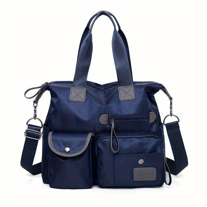 Large Capacity Zipper Shoulder Bag Solid Travel Crossbody Bag