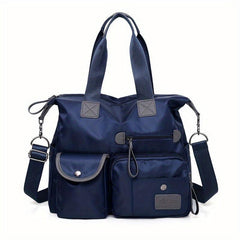 Large Capacity Zipper Shoulder Bag Solid Travel Crossbody Bag