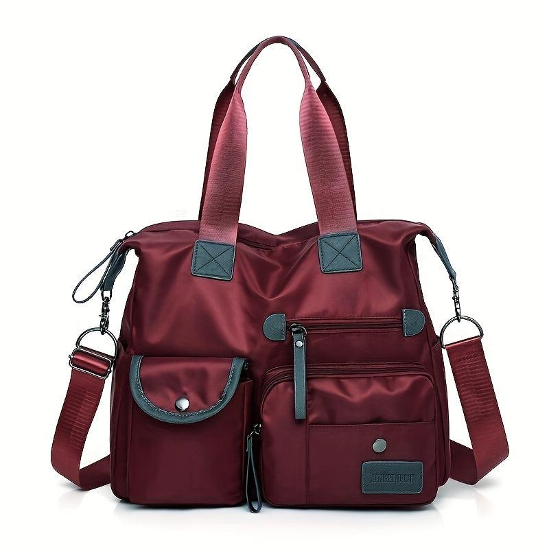 Large Capacity Zipper Shoulder Bag Solid Travel Crossbody Bag