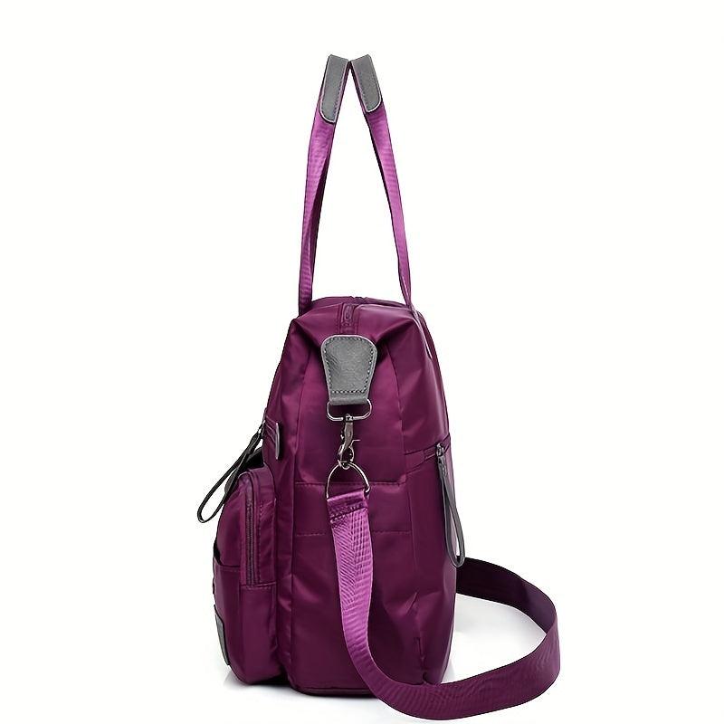 Large Capacity Zipper Shoulder Bag Solid Travel Crossbody Bag