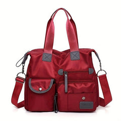Large Capacity Zipper Shoulder Bag Solid Travel Crossbody Bag