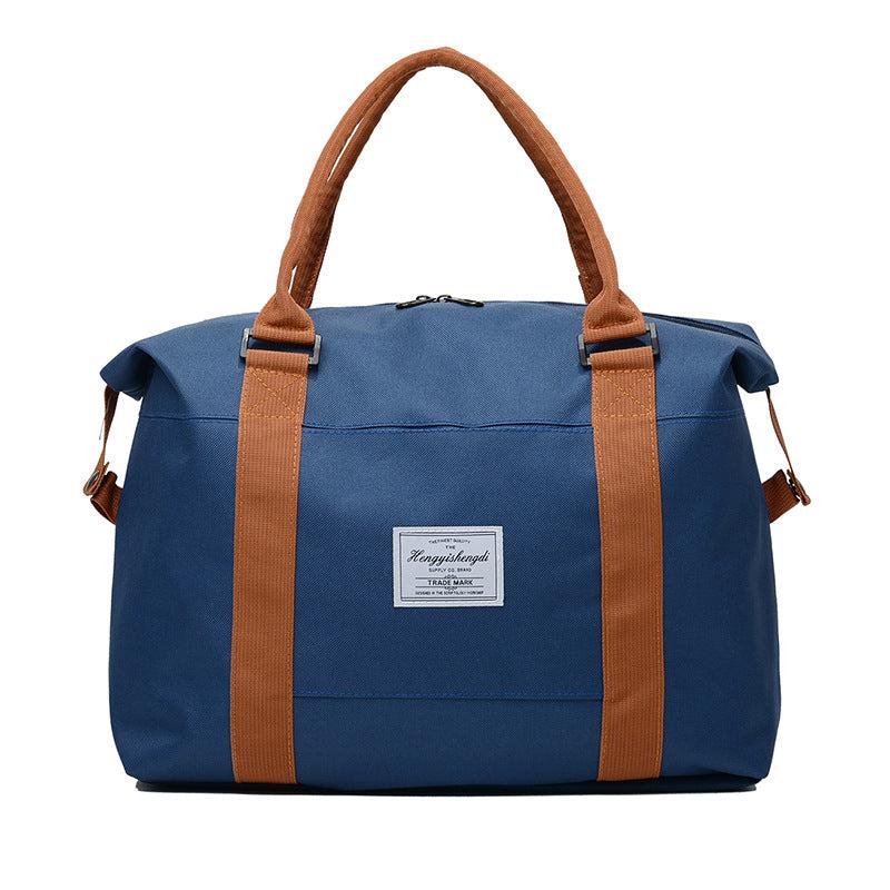 Colorblock Duffle Bag with Large Capacity and Zipper Closure