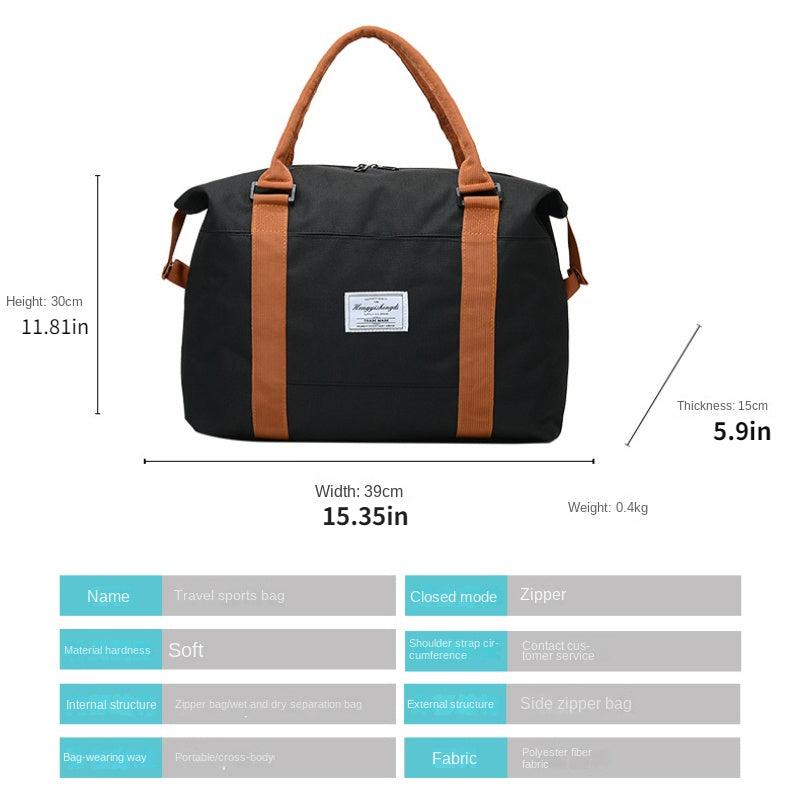 Colorblock Duffle Bag with Large Capacity and Zipper Closure