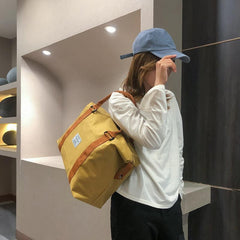 Colorblock Duffle Bag with Large Capacity and Zipper Closure