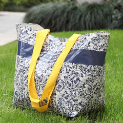 Vintage Floral Print Luggage Handbag Lightweight Large Capacity Moving Bag