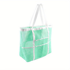 Large Capacity Mesh Beach Bag Sandproof Swimming Tote Bag