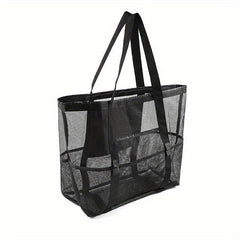 Large Capacity Mesh Beach Bag Sandproof Swimming Tote Bag