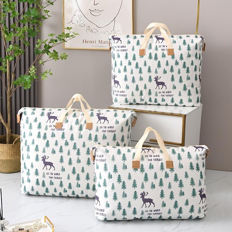 Large Capacity Cartoon Pattern Storage Box Clothes Organizer Zipper Container