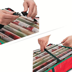 Portable Christmas Wrapping Paper Storage Bag With Interior Pockets