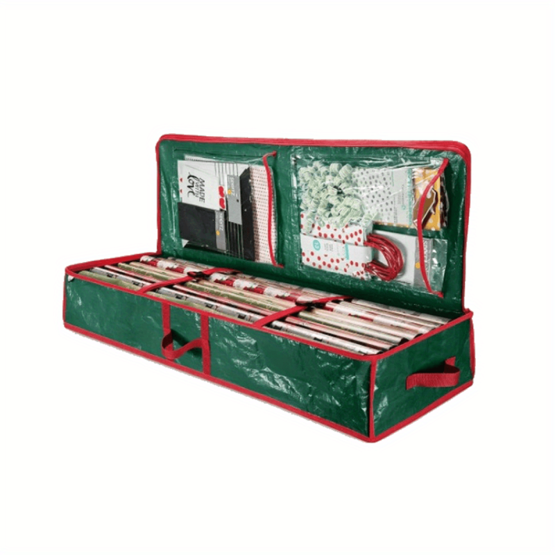 Portable Christmas Wrapping Paper Storage Bag With Interior Pockets