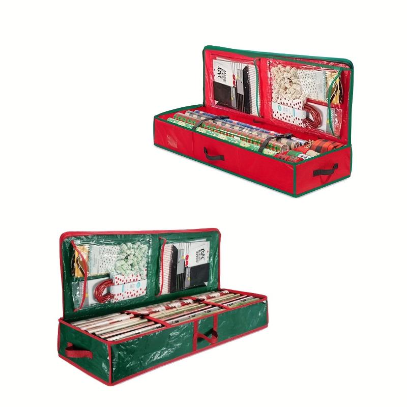 Portable Christmas Wrapping Paper Storage Bag With Interior Pockets