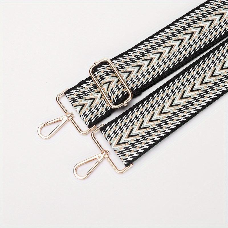 Stripe Pattern Wide Shoulder Strap Guitar Crossbody Bag Strap