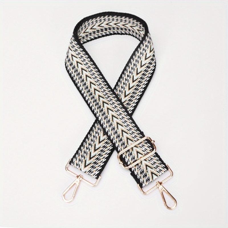 Stripe Pattern Wide Shoulder Strap Guitar Crossbody Bag Strap