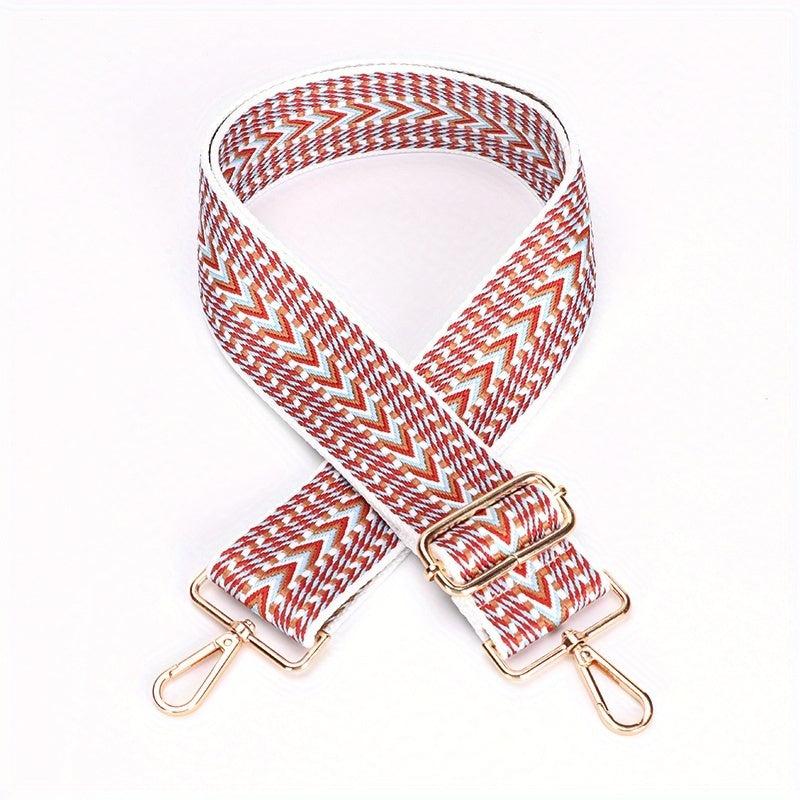 Stripe Pattern Wide Shoulder Strap Guitar Crossbody Bag Strap
