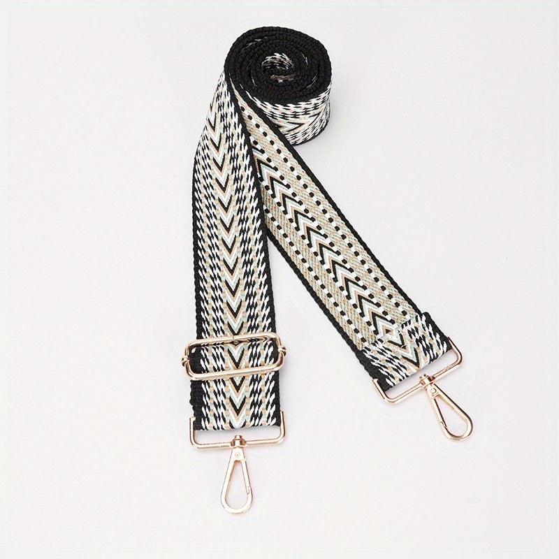 Stripe Pattern Wide Shoulder Strap Guitar Crossbody Bag Strap