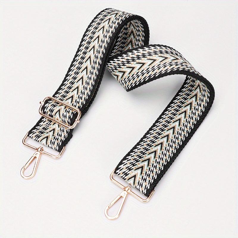 Stripe Pattern Wide Shoulder Strap Guitar Crossbody Bag Strap
