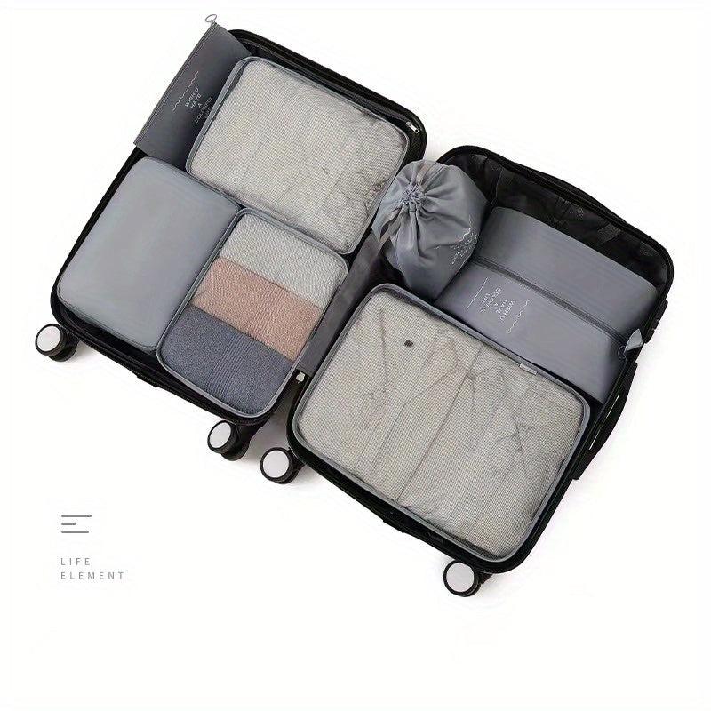 7PCS Travel Clothes Storage Bag Luggage Packing Cube Shoes Organizer