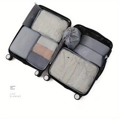 7PCS Travel Clothes Storage Bag Luggage Packing Cube Shoes Organizer