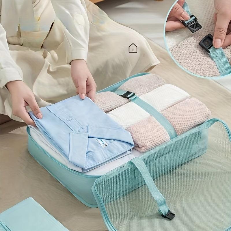 7PCS Travel Clothes Storage Bag Luggage Packing Cube Shoes Organizer