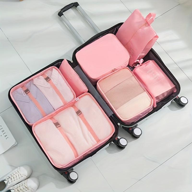 7PCS Travel Clothes Storage Bag Luggage Packing Cube Shoes Organizer