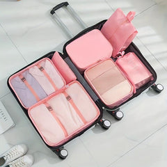 7PCS Travel Clothes Storage Bag Luggage Packing Cube Shoes Organizer