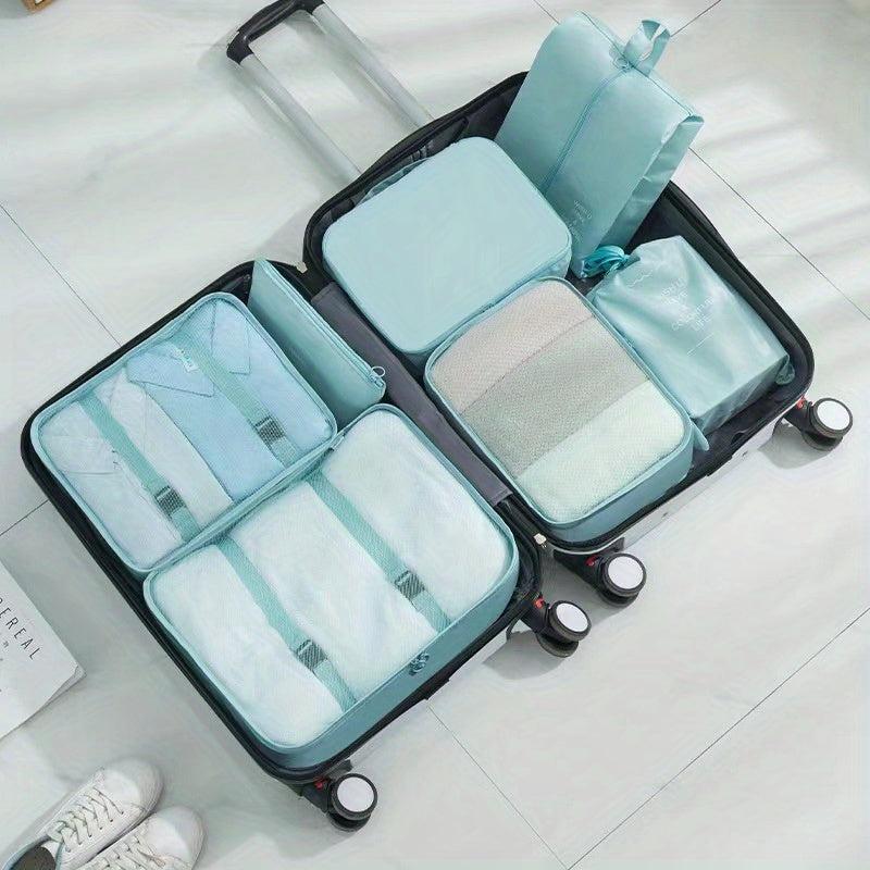 7PCS Travel Clothes Storage Bag Luggage Packing Cube Shoes Organizer