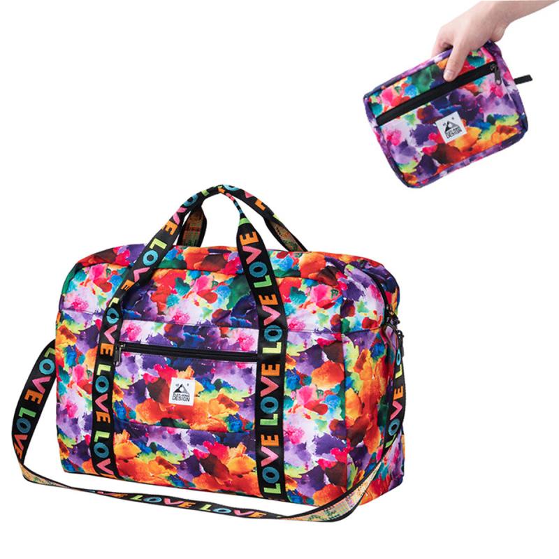 Expandable Travel Duffel Bag Love Letter Print Zipper Luggage Carry on Bag