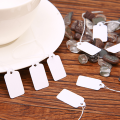 100pcs Rectangular Blank Tag Label Tags With String Label Paper Cards