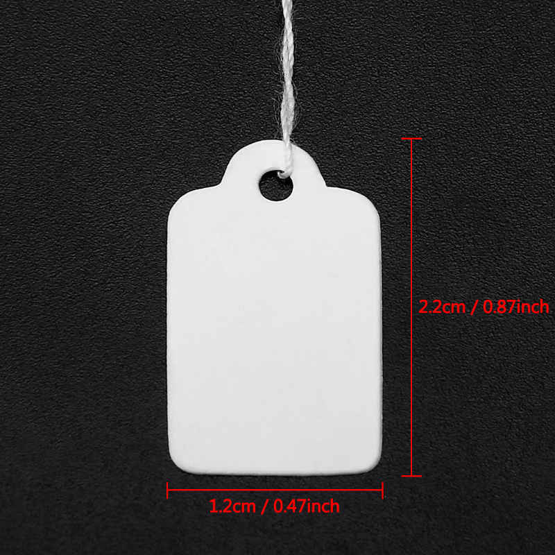 100pcs Rectangular Blank Tag Label Tags With String Label Paper Cards