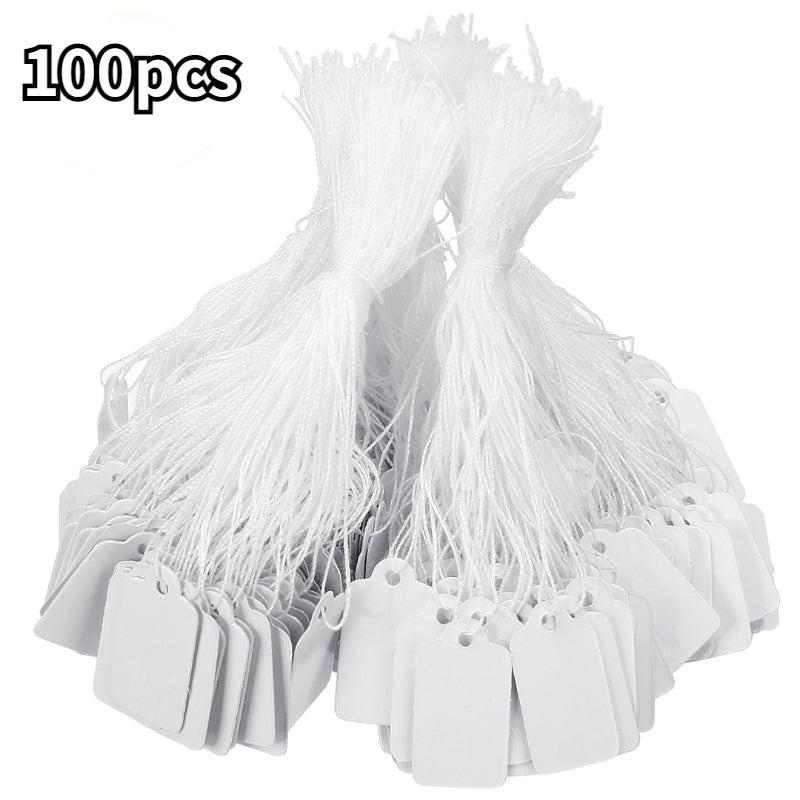 100pcs Rectangular Blank Tag Label Tags With String Label Paper Cards