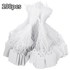 100pcs Rectangular Blank Tag Label Tags With String Label Paper Cards