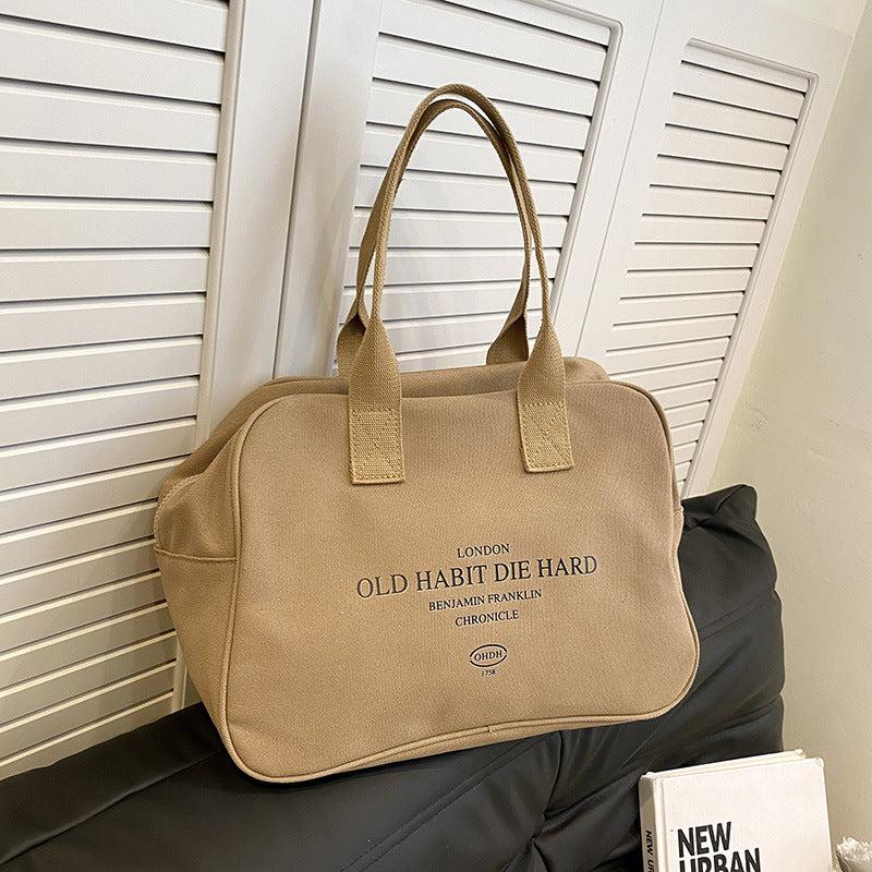 Large Capacity Letter Pattern Bag Lightweight Square Shoulder Bag