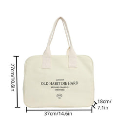 Large Capacity Letter Pattern Bag Lightweight Square Shoulder Bag