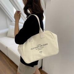 Large Capacity Letter Pattern Bag Lightweight Square Shoulder Bag