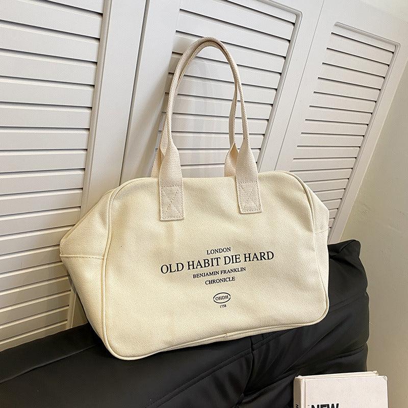 Large Capacity Letter Pattern Bag Lightweight Square Shoulder Bag