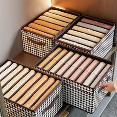 Houndstooth Luggage Storage Bag With Lid