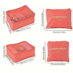 7 Pcs Travel Luggage Bag Sets Letter Print Clothes Organizer