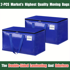 2PC Heavy Duty Moving Bags Strong Zippers Handles Collapsible Supplies